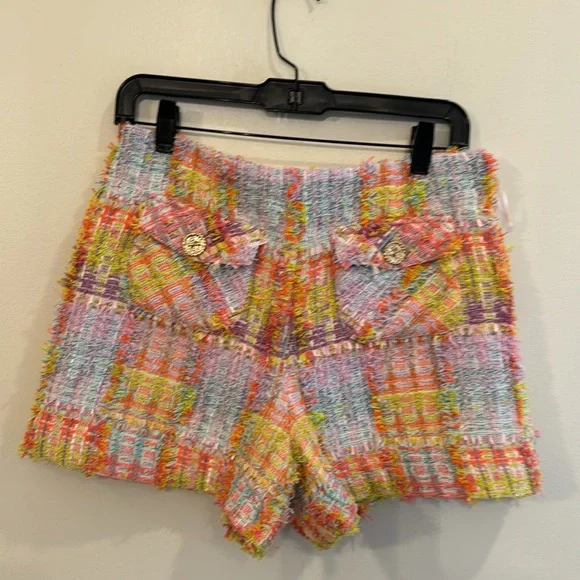 Edward Achour Parishigh-waisted tweed shorts and sleeveless jacket size 38